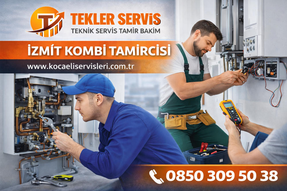 İzmit kombi tamircisi teknik servis ustası kombi arızası onarımı ve bakım işlemi yaparken – Kocaeli