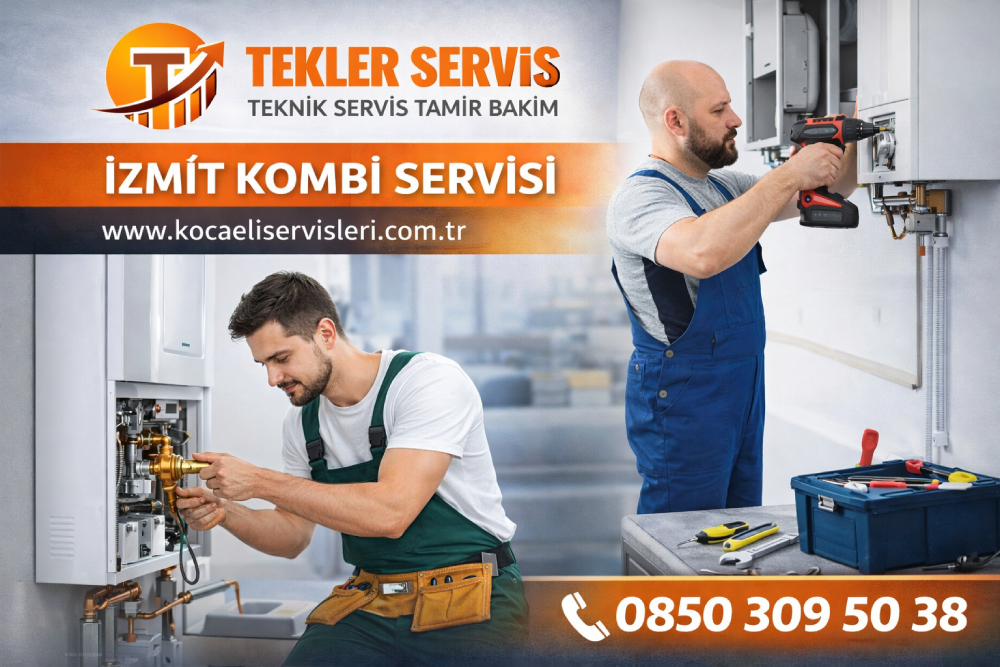 İzmit kombi tamiri yapan teknik servis ustası kombi bakım ve arıza onarımı yaparken
